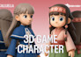 do 3d game character, 3d character modeling, 3d sculpting and low poly 3d model